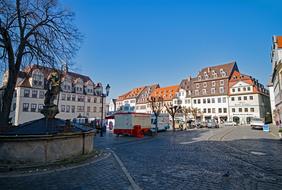 picturesque marketplace in historic center of city, Germany, Saxony-Anhalt, Naumburg