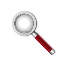 magnifying glass red glass