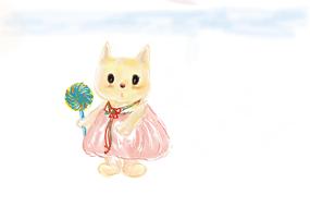 hand painted kitty animal