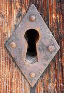 Rusty lock on the door