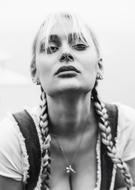 Girl Beautiful Blonde black and white