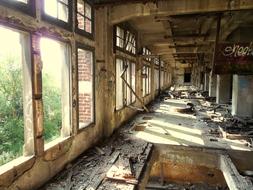 ruined old house building