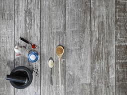 spices on a wooden table