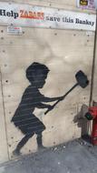 Graffiti Banksy Wall Street