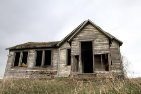 abandoned wooden farmhouse