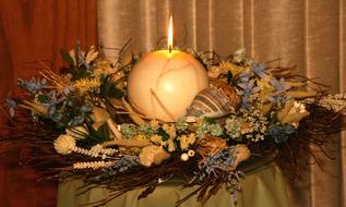 Candle Decoration Dried Flowers