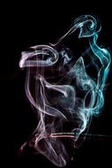 colored smoke from a fragrance stick
