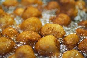 Cheese balls in oil