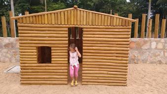 wooden house at playground