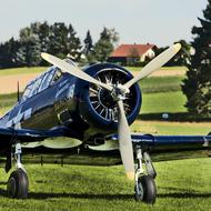 black plane on the takeoff field
