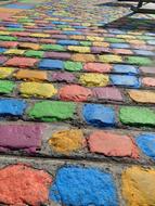 colored stones on the road