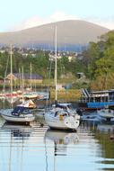 Boats in the harbor in wales