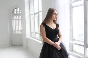 Girl White Hall window