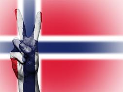 Norway Peace Hand drawing