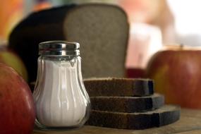 salt with dark bread