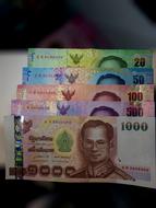 colored paper money