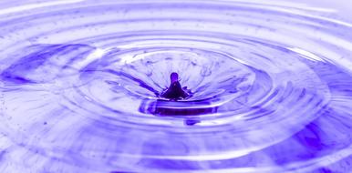 macro photo of a drop of water and waves