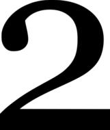 black number two on a white background