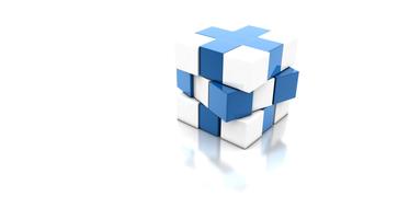 blue cube design modern