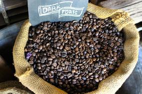 coffee beans in a bag