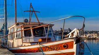 seagoing ship in port
