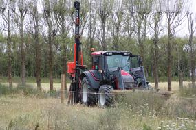 farm tractor at work