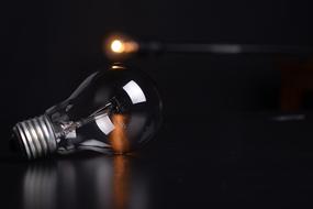 unscrewed light bulb on the table