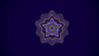 fractal star mandala blue pattern drawing