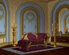 luxurious chaise lounge in a rich room