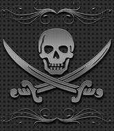 skull metal as background