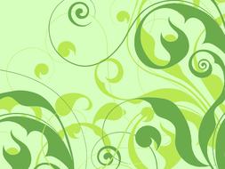 Beautiful green floral design with different shades