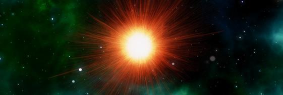 universe star shining rays space drawing