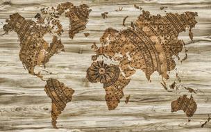 Map Paper Wood drawing