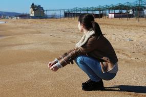Girl Sand beach