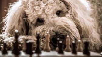 Goldendoodle Dog and Chess