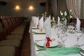 Wedding set table in a cafe