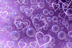 bubbles hearts as a background