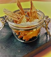 Dried mangoes in a jar
