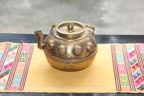 gold tea kettle