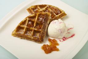 Waffle Sweet Ice Cream Dessert
