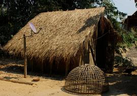 traditional thatched house in Thailand