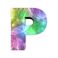 colorful letter p