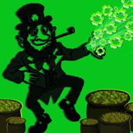 jolly leprechaun with a smoking pipe