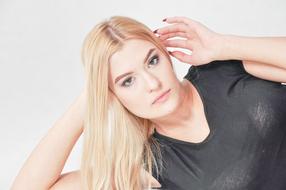 blonde posing for a portrait