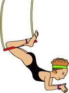drawing of a circus girl on a swing