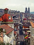 european city roofs view