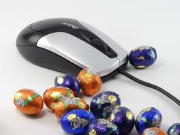 chocolate eggs in a shiny package