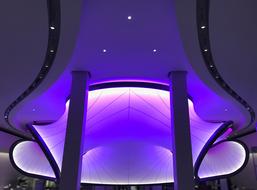 bright purple ceiling in the room