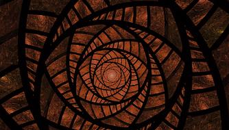 Beautiful, brown and black, fractal glass pattern of different shades, clipart
