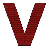 brick letter v is beautiful